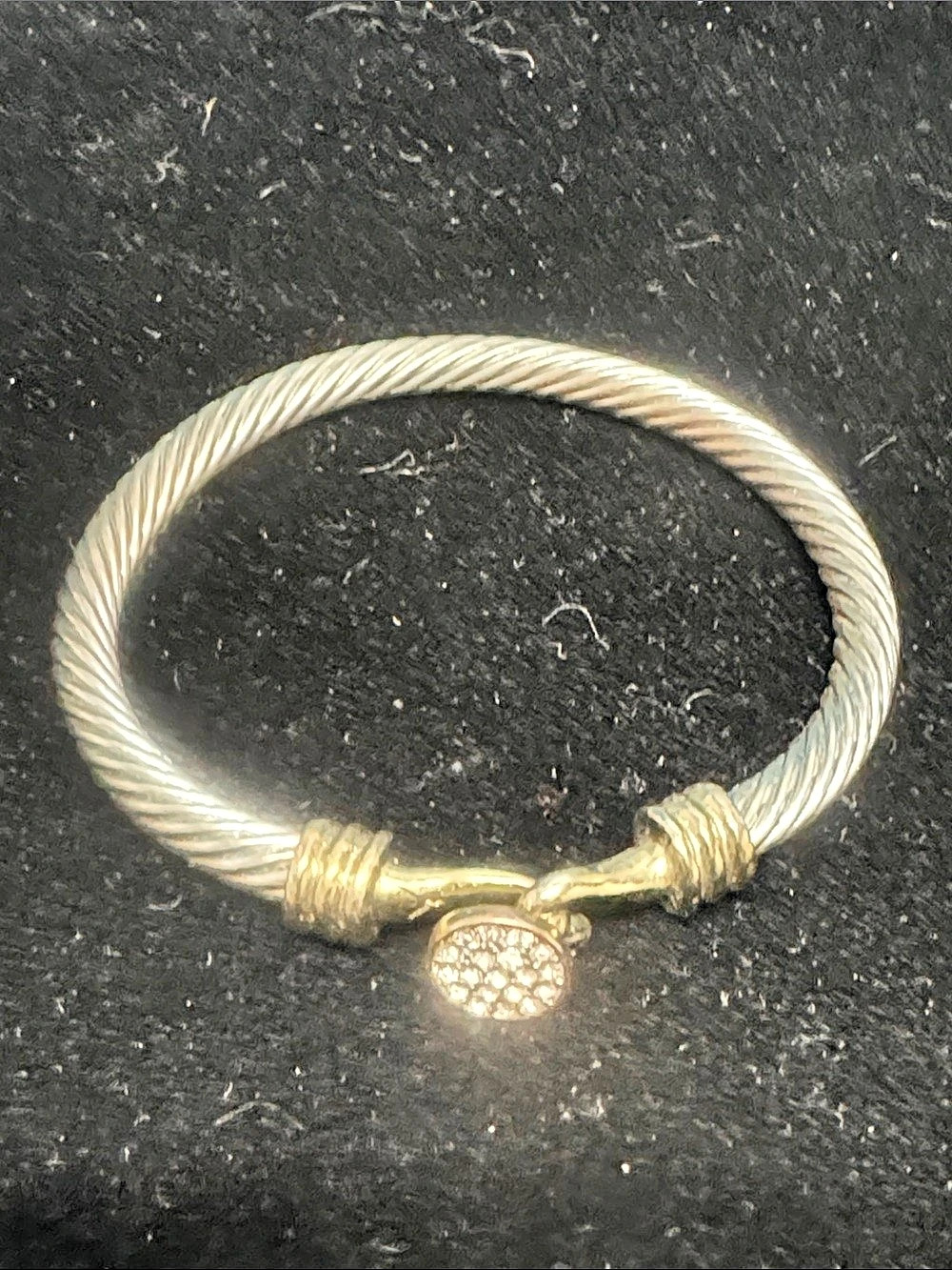Unisex Two-Tone Cable Bracelet